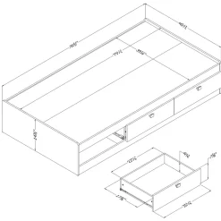 Discount Spark Twin Mates Bed with Drawers - Chocolate Twin, Full & Queen Beds