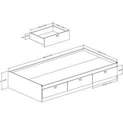 Online Spark Twin Mates Bed with Drawers - Pure Black Twin, Full & Queen Beds