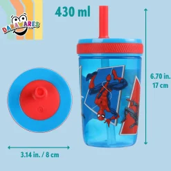 Hot Spiderman Tumbler With Straw Kids Breastfeeding|Tableware
