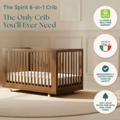 Spirit 8-in-1 Convertible Crib- Walnut Cribs & Mattresses|Cribs & Mattresses