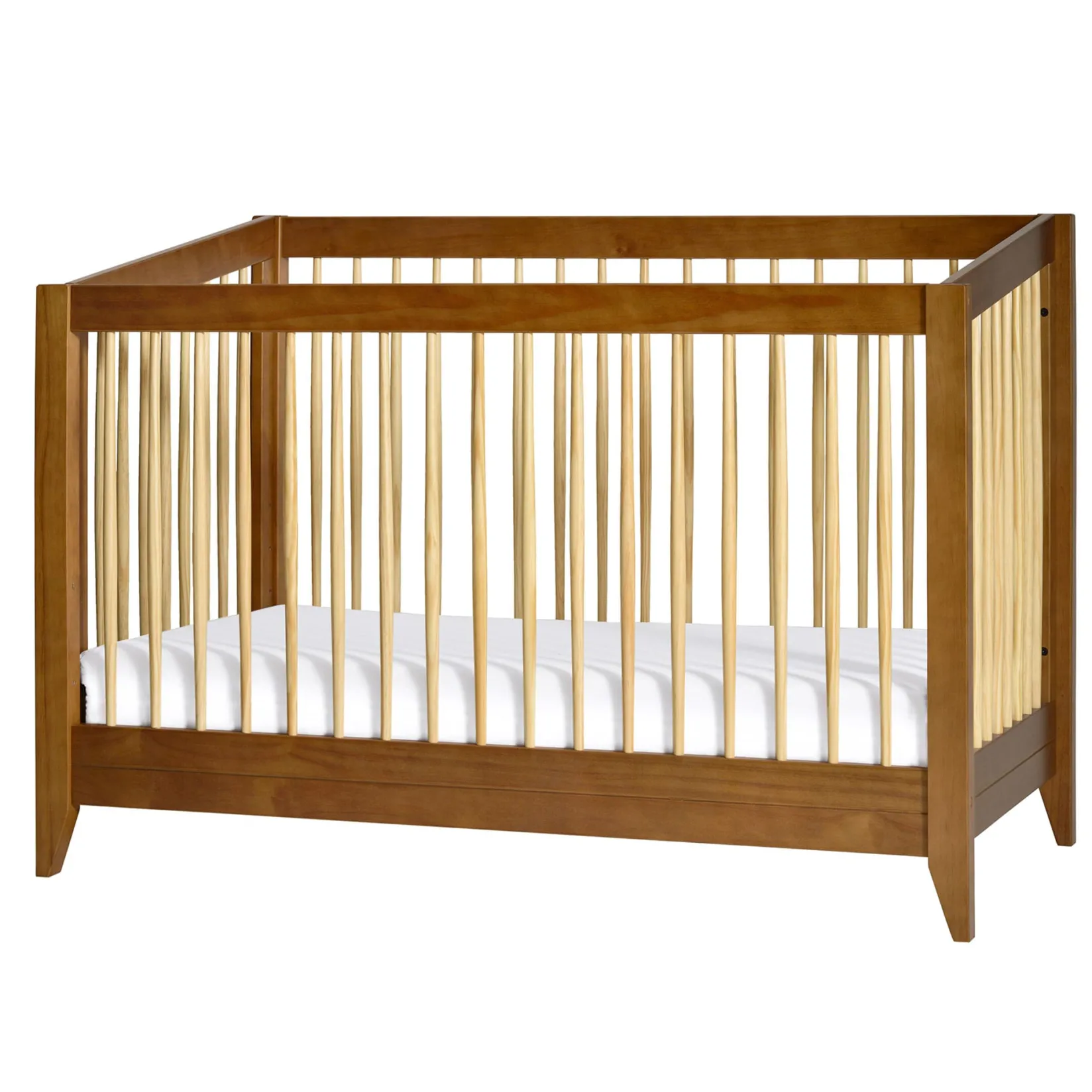 New Sprout 4-in-1 Convertible Crib withToddler Bed Conversion Kit - Chestnut / Natural Cribs & Mattresses|Cribs & Mattresses