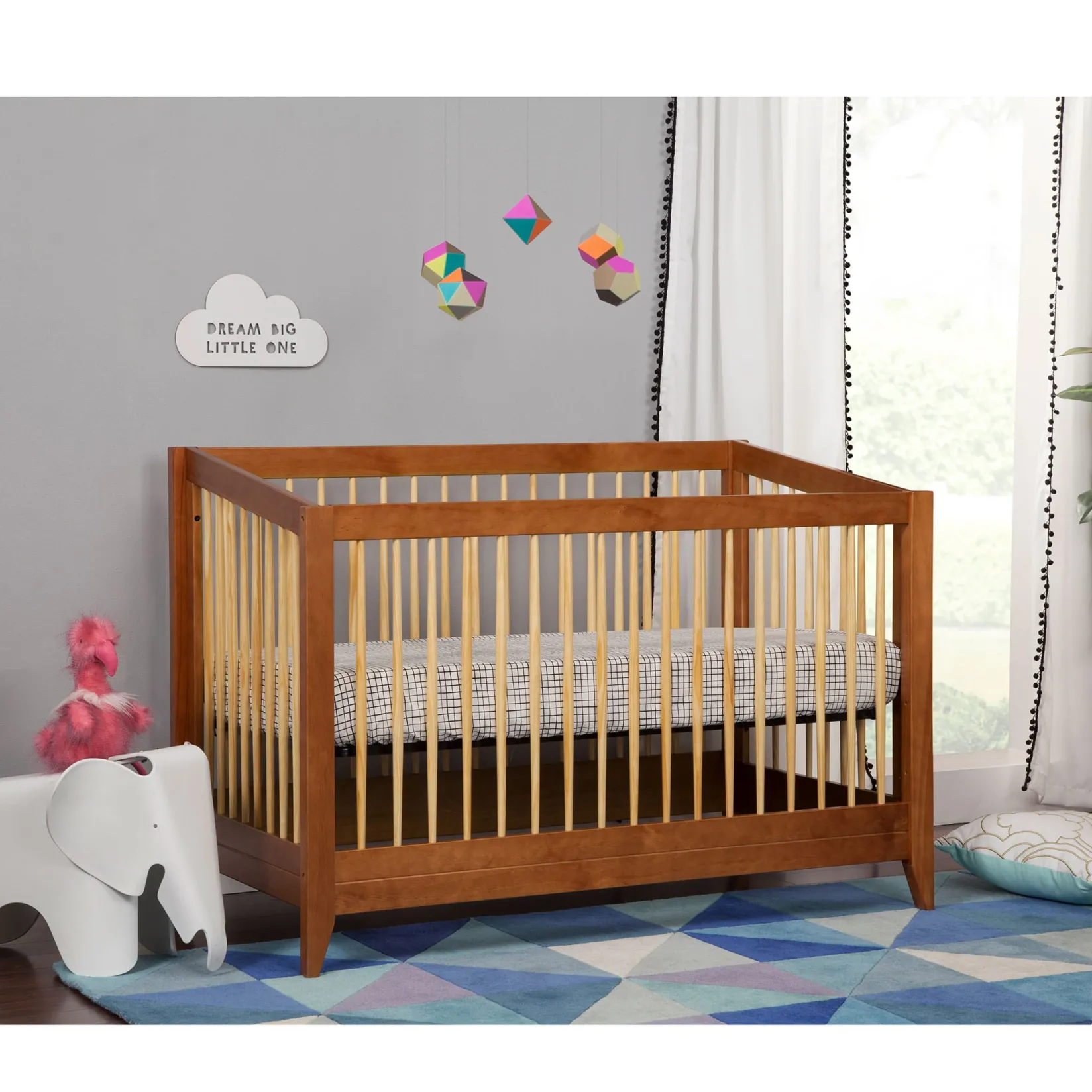 New Sprout 4-in-1 Convertible Crib withToddler Bed Conversion Kit - Chestnut / Natural Cribs & Mattresses|Cribs & Mattresses