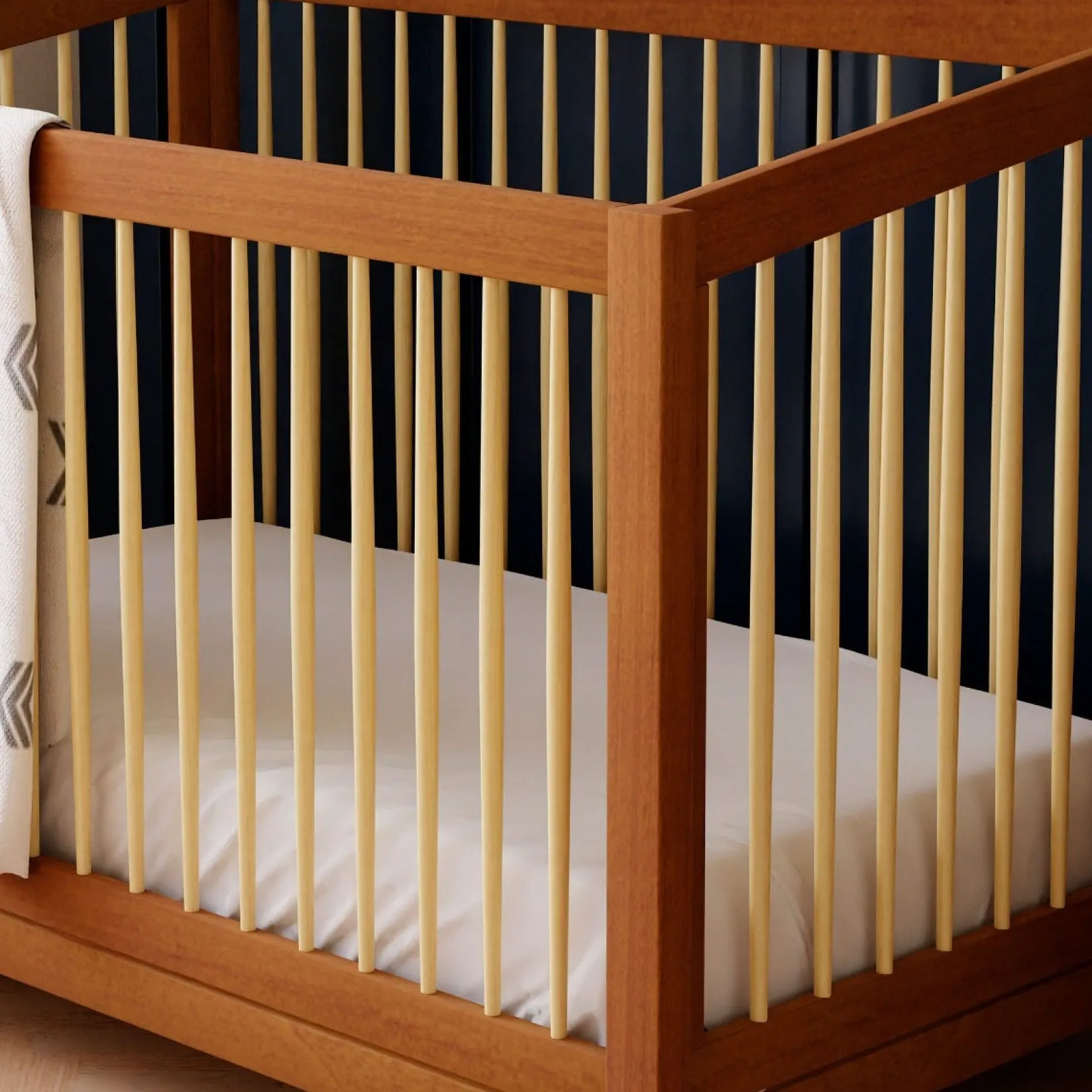 New Sprout 4-in-1 Convertible Crib withToddler Bed Conversion Kit - Chestnut / Natural Cribs & Mattresses|Cribs & Mattresses
