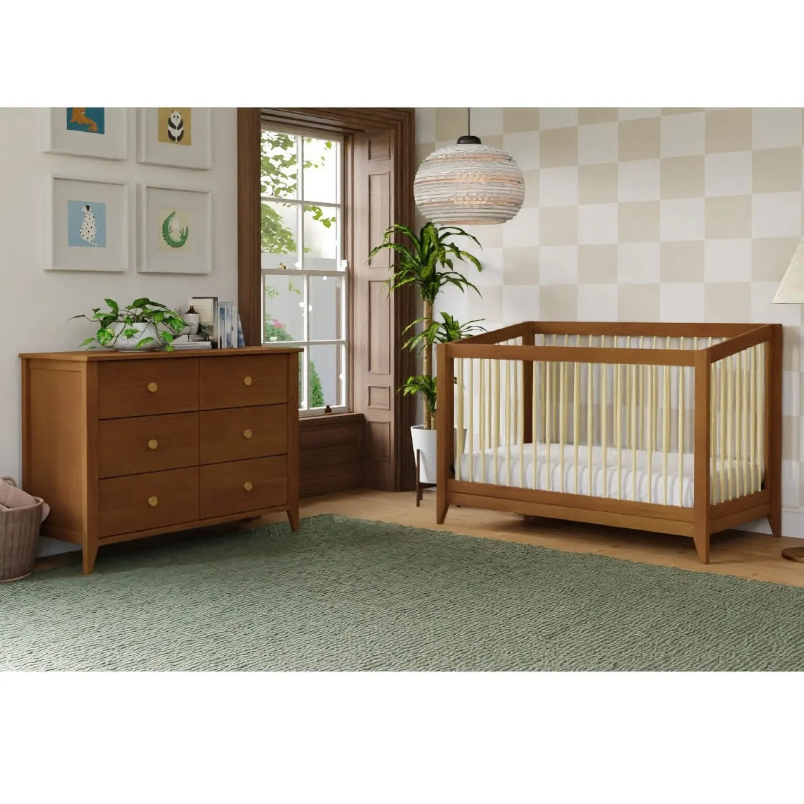New Sprout 4-in-1 Convertible Crib withToddler Bed Conversion Kit - Chestnut / Natural Cribs & Mattresses|Cribs & Mattresses
