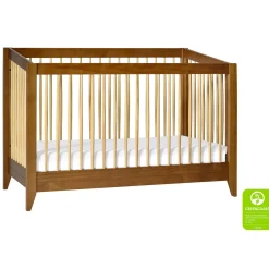 New Sprout 4-in-1 Convertible Crib withToddler Bed Conversion Kit - Chestnut / Natural Cribs & Mattresses|Cribs & Mattresses
