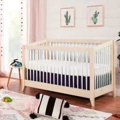 Cribs & Mattresses|Cribs & Mattresses>Babyletto Sprout 4-in-1 Convertible Crib withToddler Bed Conversion Kit - White / Natural