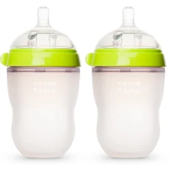 Clearance Squeezable Natural Flowing Bottle 8oz Set of 2 - Green Breastfeeding|Bottles & Nipples