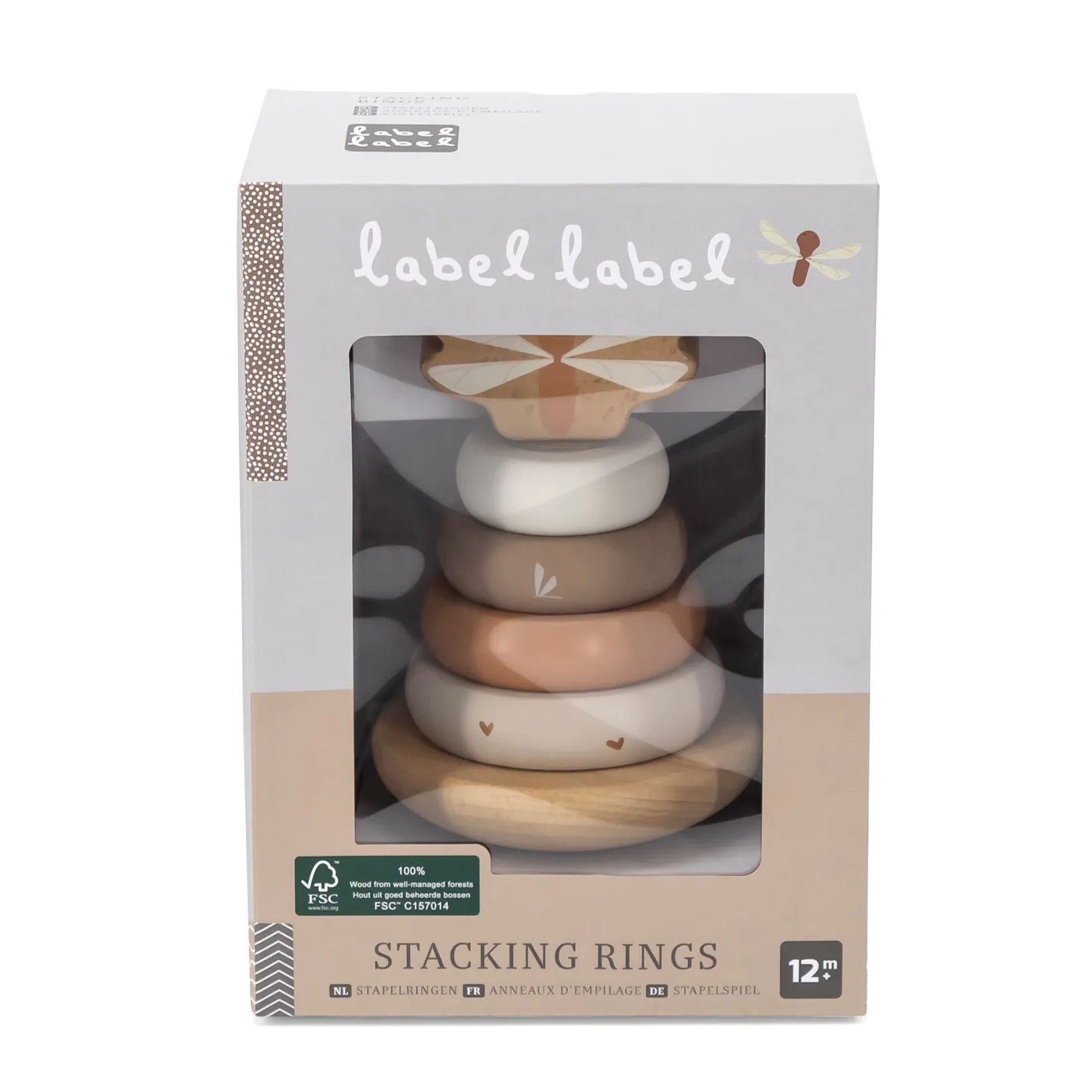 Developmental Toys|Balls & Stacking Toys>Label Label Stacking Rings Balance - Nougat