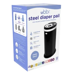 Outlet Stainless Steel Diapers Pail - Black Matte Diaper Pails