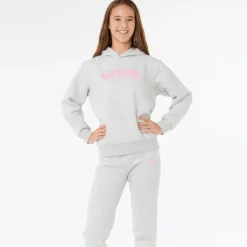 Tops|Fleeces And Sweatshirts>Rip Curl Staple Varsity Hoodie 8-14y Grey