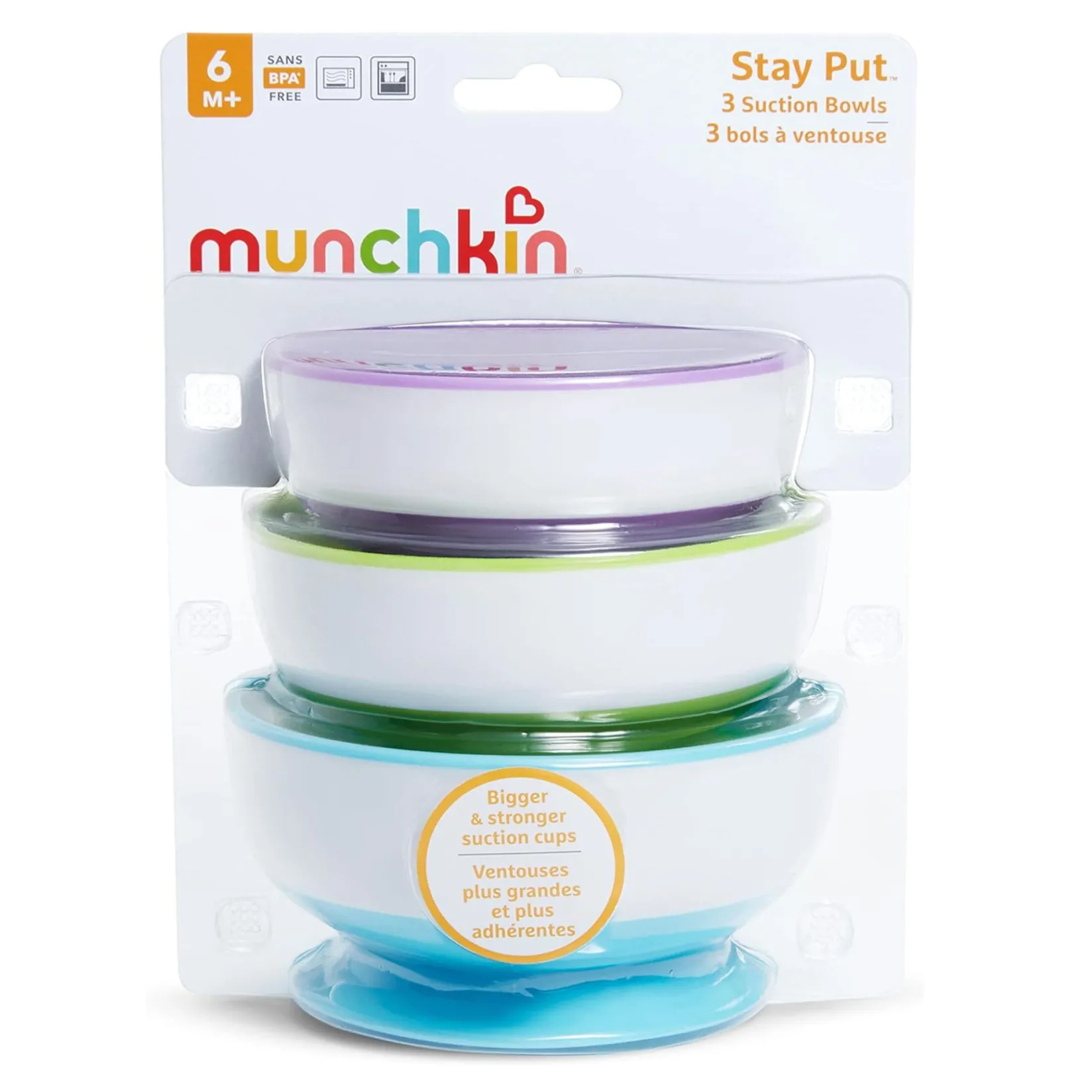 Breastfeeding|Tableware>Munchkin Stay Put Suction Bowls (3)