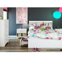 Hot Step One Double Bookcase Headboard - Pure White Twin, Full & Queen Beds