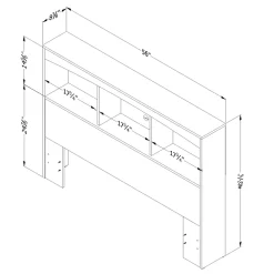 Hot Step One Double Bookcase Headboard - Pure White Twin, Full & Queen Beds