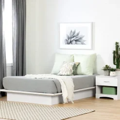 Twin, Full & Queen Beds>South Shore Step One Double Platform Bed - White