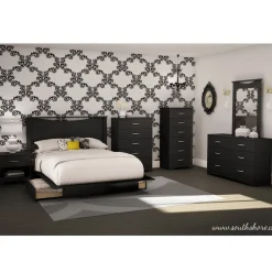 Discount Step One Double Platform Bed - Pure Black Twin, Full & Queen Beds