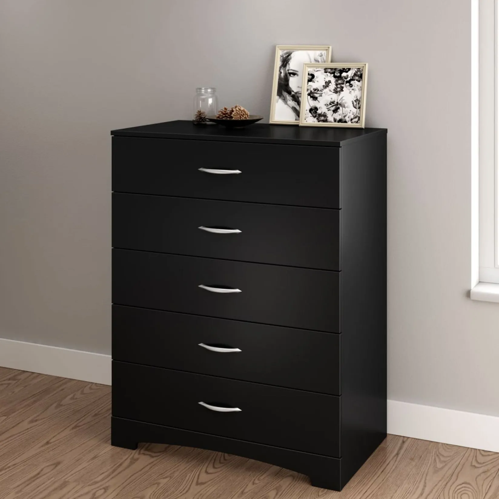 Storage Furniture>South Shore Step One 5-Drawer Chest - Pure Black