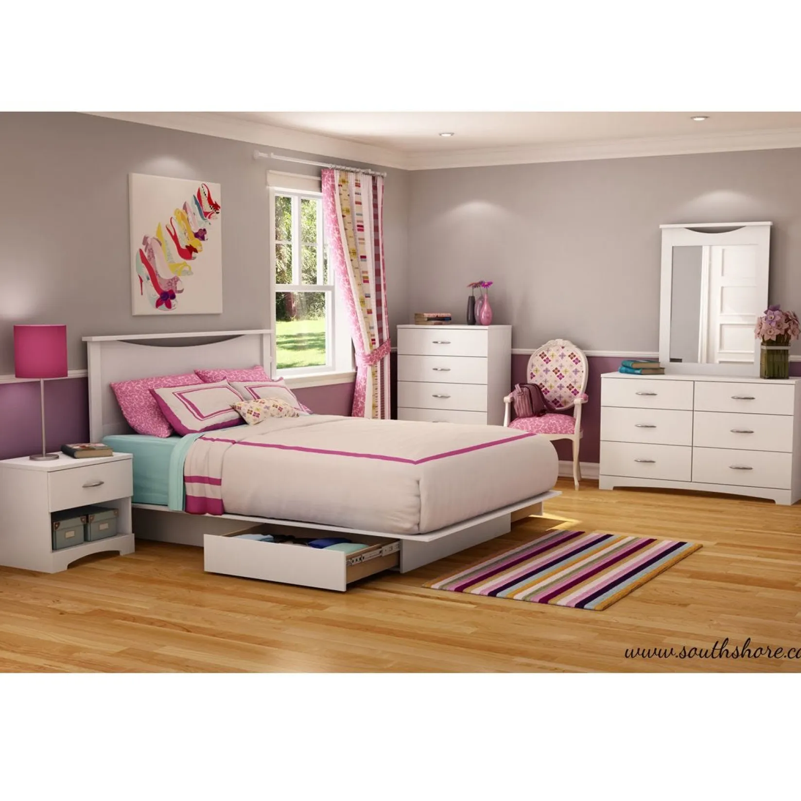 Sale Step One 6-Drawer Double Dresser - Pure White Storage Furniture