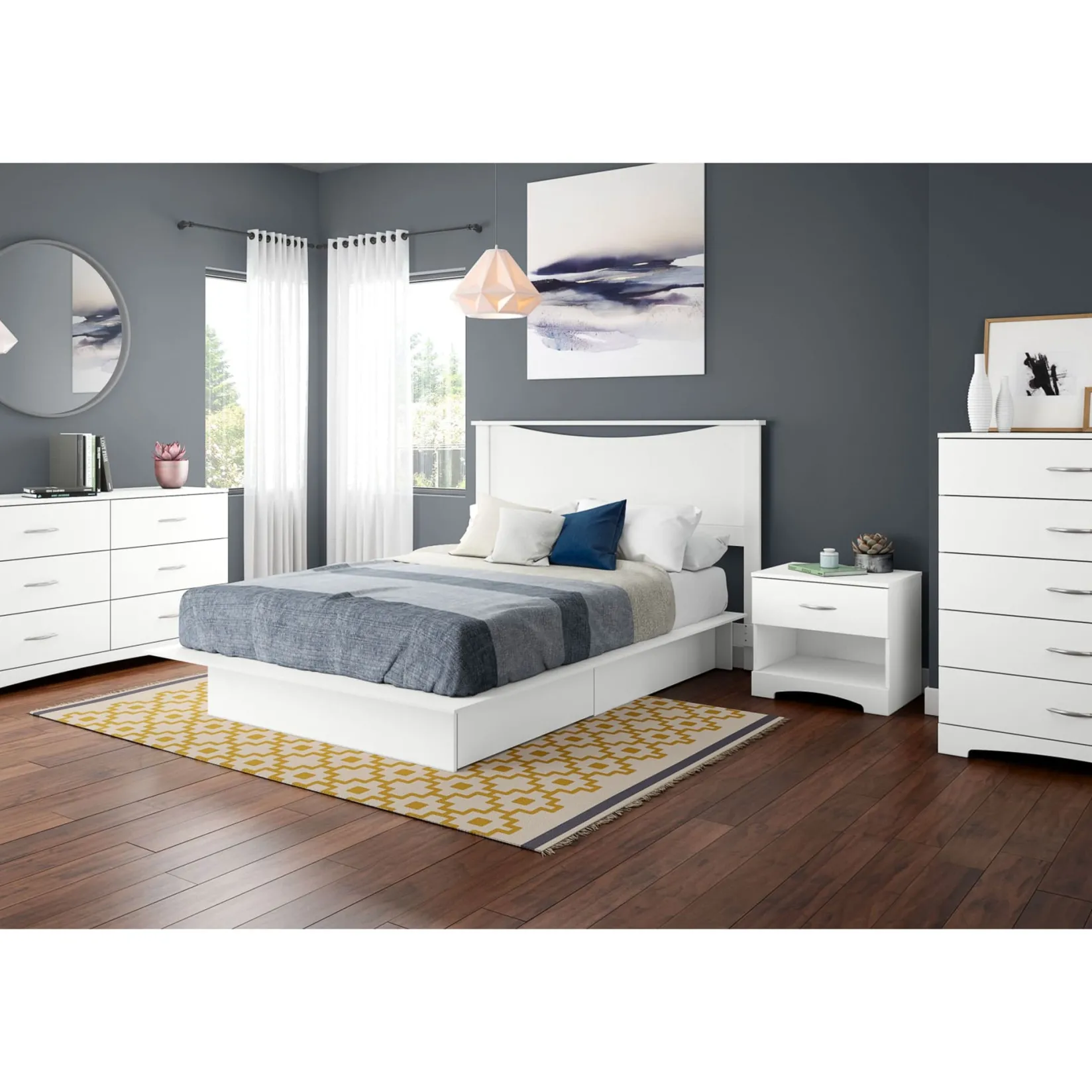 Sale Step One 6-Drawer Double Dresser - Pure White Storage Furniture