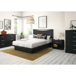 Clearance Step One 6-Drawer Double Dresser - Pure Black Storage Furniture