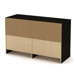 Clearance Step One 6-Drawer Double Dresser - Pure Black Storage Furniture