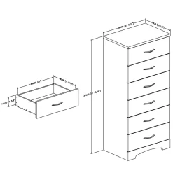 Best Step One 6-drawer lingerie chest - Pure Black Storage Furniture