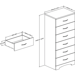 Discount Step One 6-drawer lingerie chest - Pure White Storage Furniture