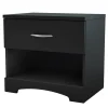 Nightstands>South Shore Step One 1-Drawer Nightstand - Pure Black