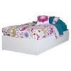 Twin, Full & Queen Beds>South Shore Step One Twin Mates Bed with 3 Drawers - White