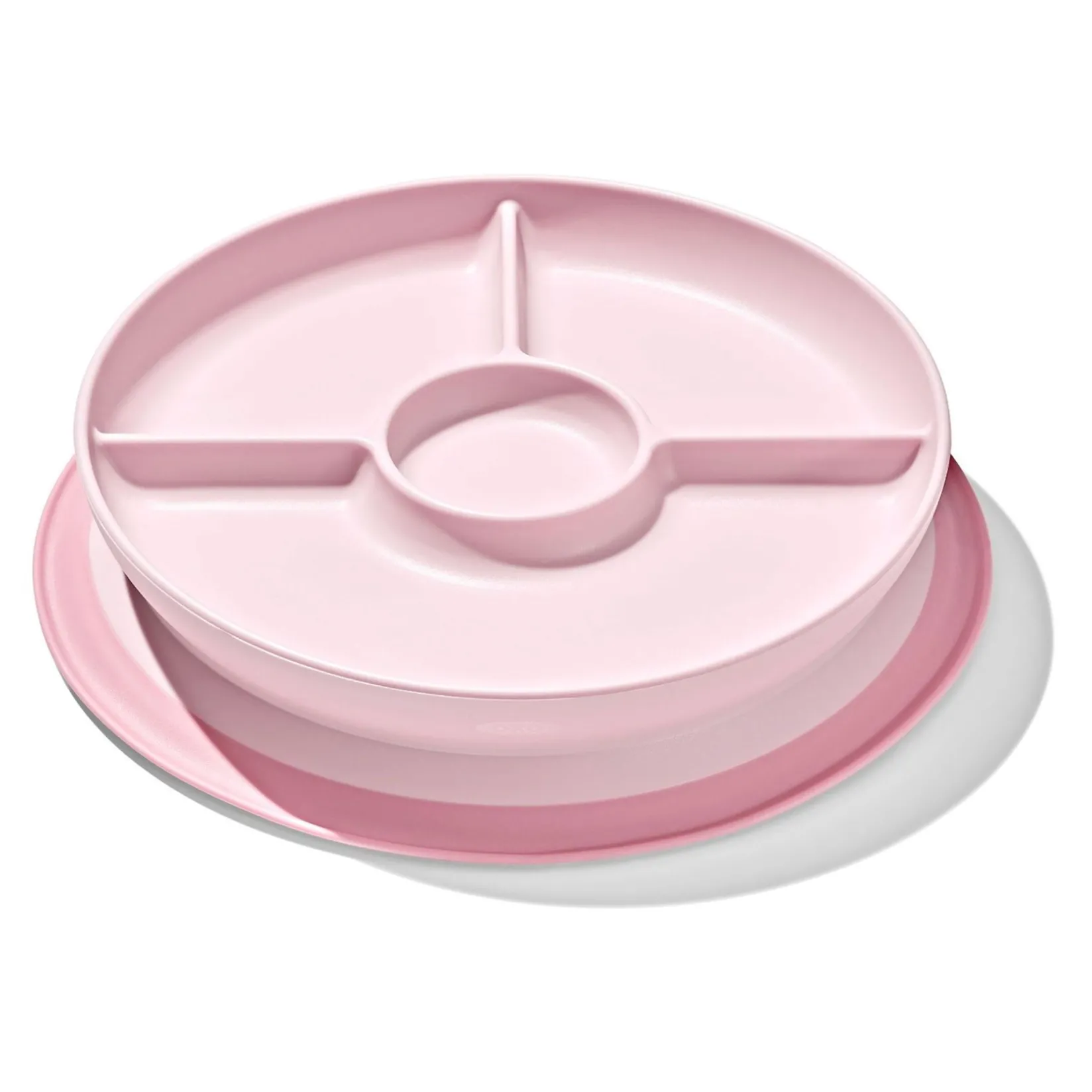 Tableware|Plates & Placemats>Oxo Tot Stick & Stay Suction Divided Plate - Blossom