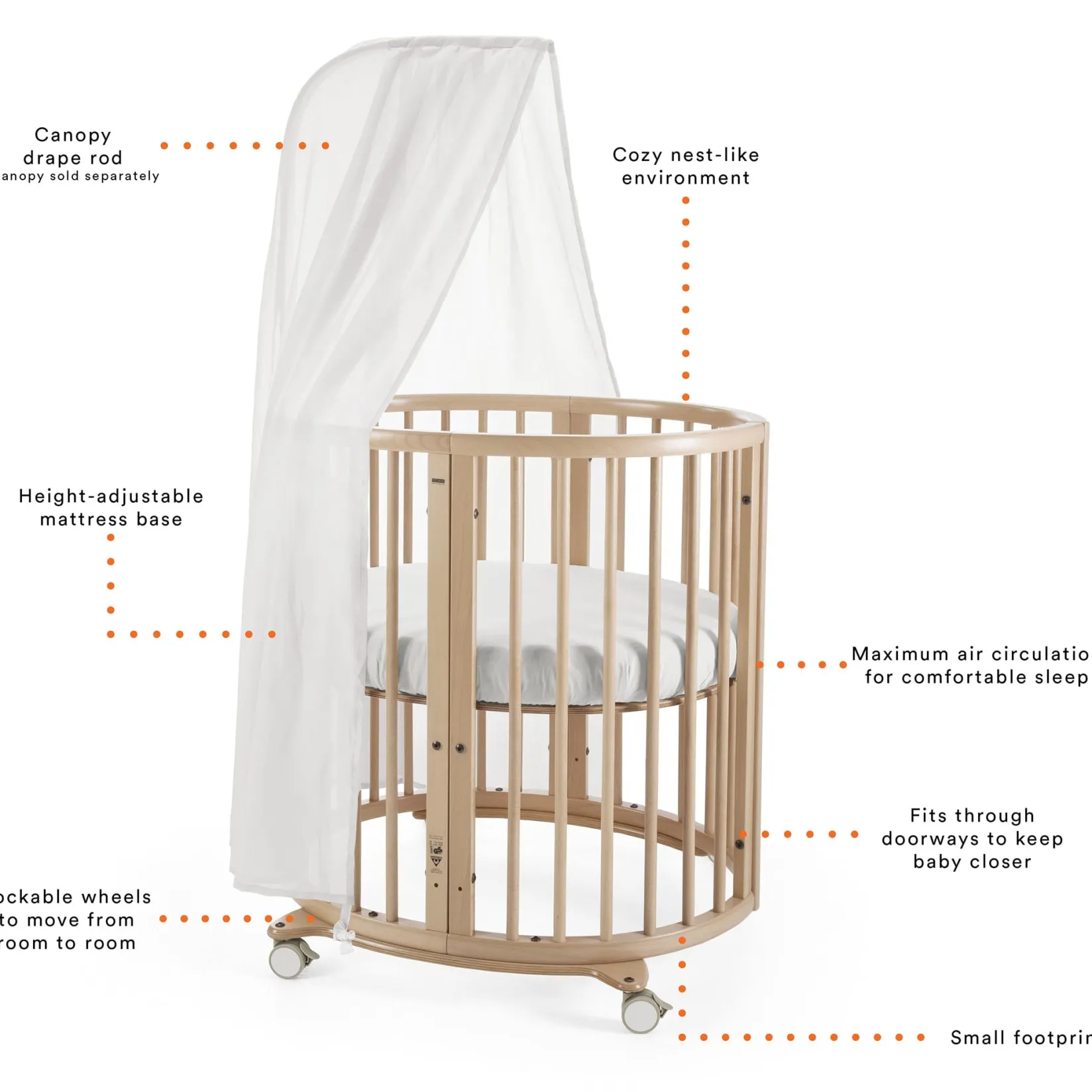 Cribs & Mattresses|Cribs & Mattresses>Sleepi Stokke® ™ Mini Crib Bundle with Mattress V3 - White