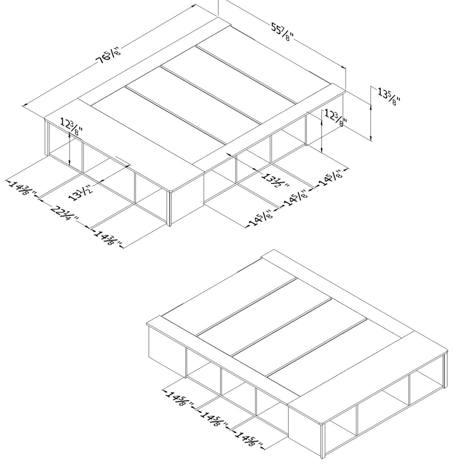 Twin, Full & Queen Beds>South Shore Storage Bed with Baskets - Avilla Winter Oak