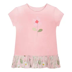 Tops>Deux par Deux Straw Hat Flowers Tunic 3-6 Pink