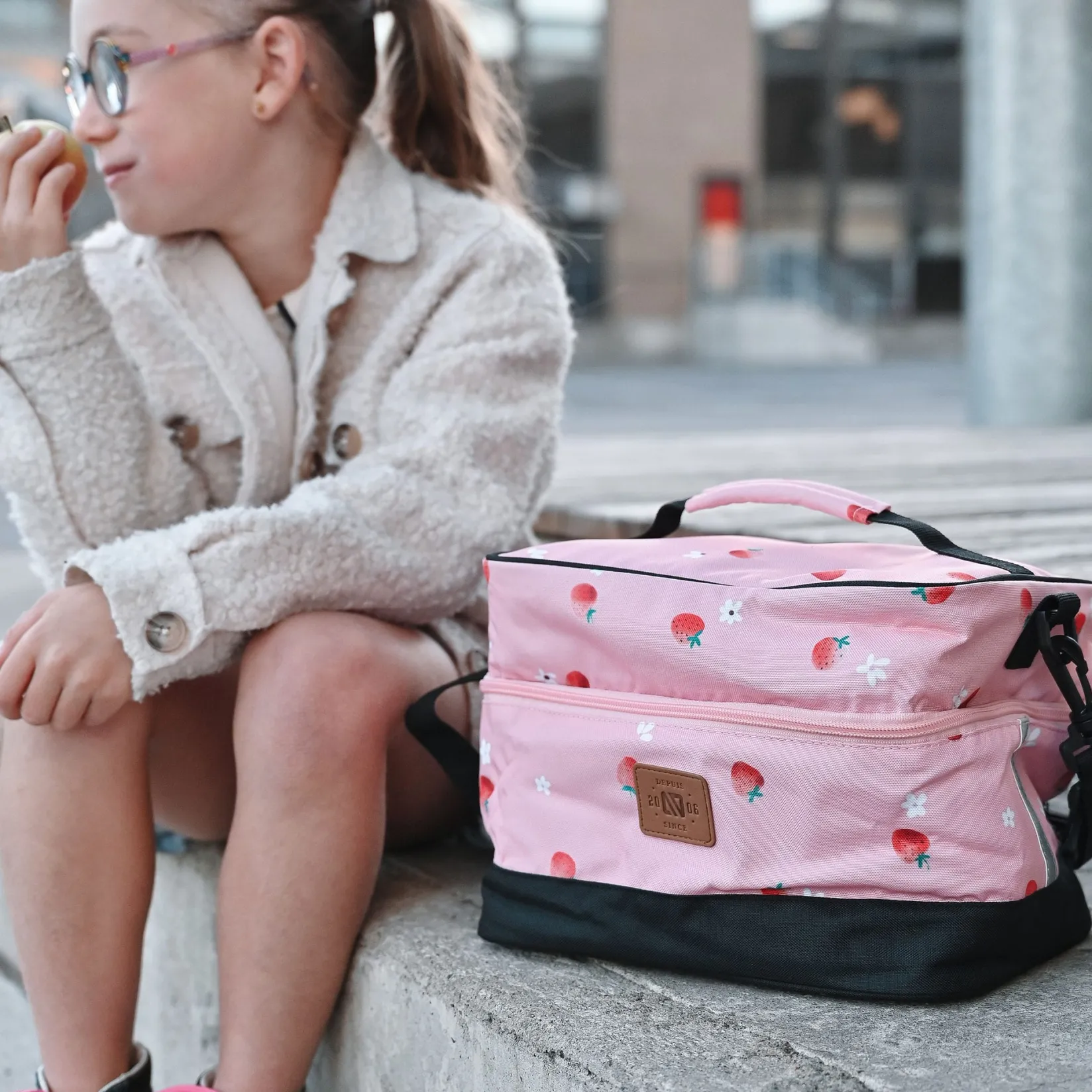 Lunch Boxes>Nano Strawberries Lunch Box Pink