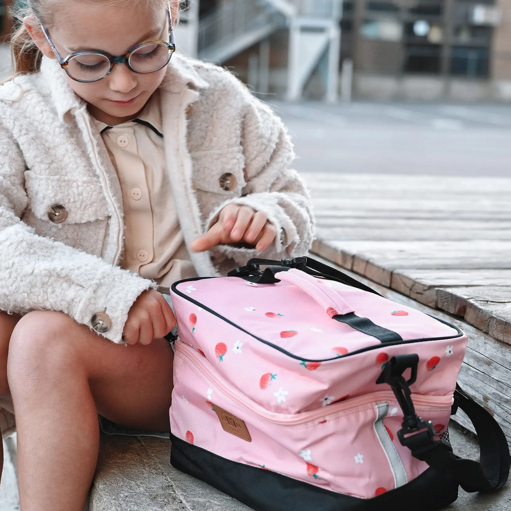 Lunch Boxes>Nano Strawberries Lunch Box Pink