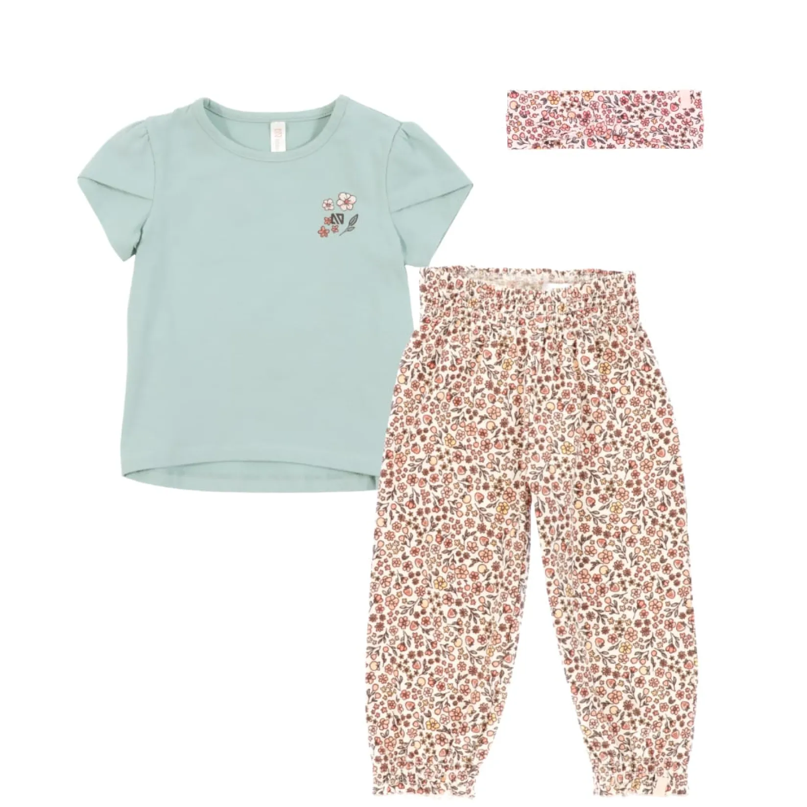 Dresses, Skirts & Outfits>Nano Strawberries Printed Pant Set Mint