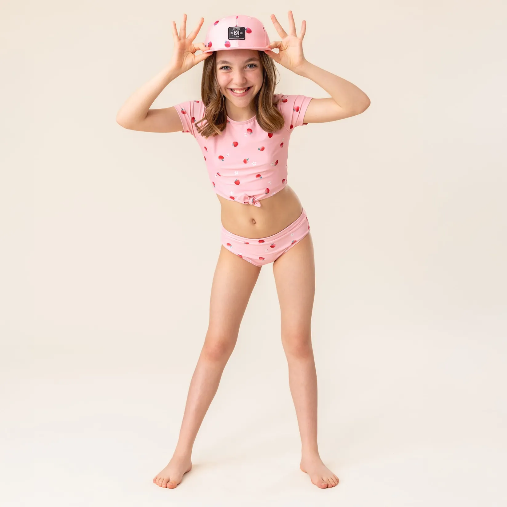 Swimsuits>Nano Strawberries Uv 2pc Swimsuit Pink