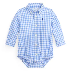 Tops>Polo Ralph Lauren Stretch Poplin Bodysuit 6-24m Bleu
