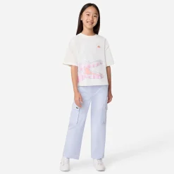 Tops>Lacoste Stripe Graphic T-shirt 8-14y White