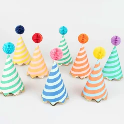 Hot Stripe Party Hats (8) Party Supplies