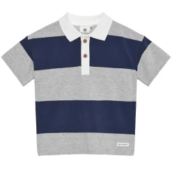 Tops>En Fant Stripe Polo 3-10 Grey