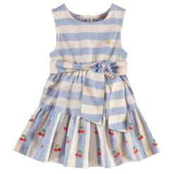 Dresses, Skirts & Outfits>Up Baby Striped Cherries Dress 3-24m Blue