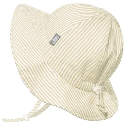 Hats & Caps|Hats And Caps>Jan n Jul Striped UV Cotton Hat 0-24m Beige