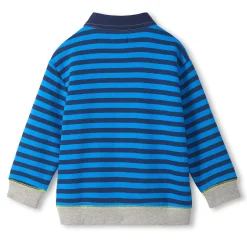 Fleeces And Sweatshirts|Tops>Hatley Stripes Sweatshirt 3-8 Royal Blue
