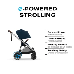 Strollers|Strollers & Trailers>Cybex Stroller eGazelle S - Ocean Blue