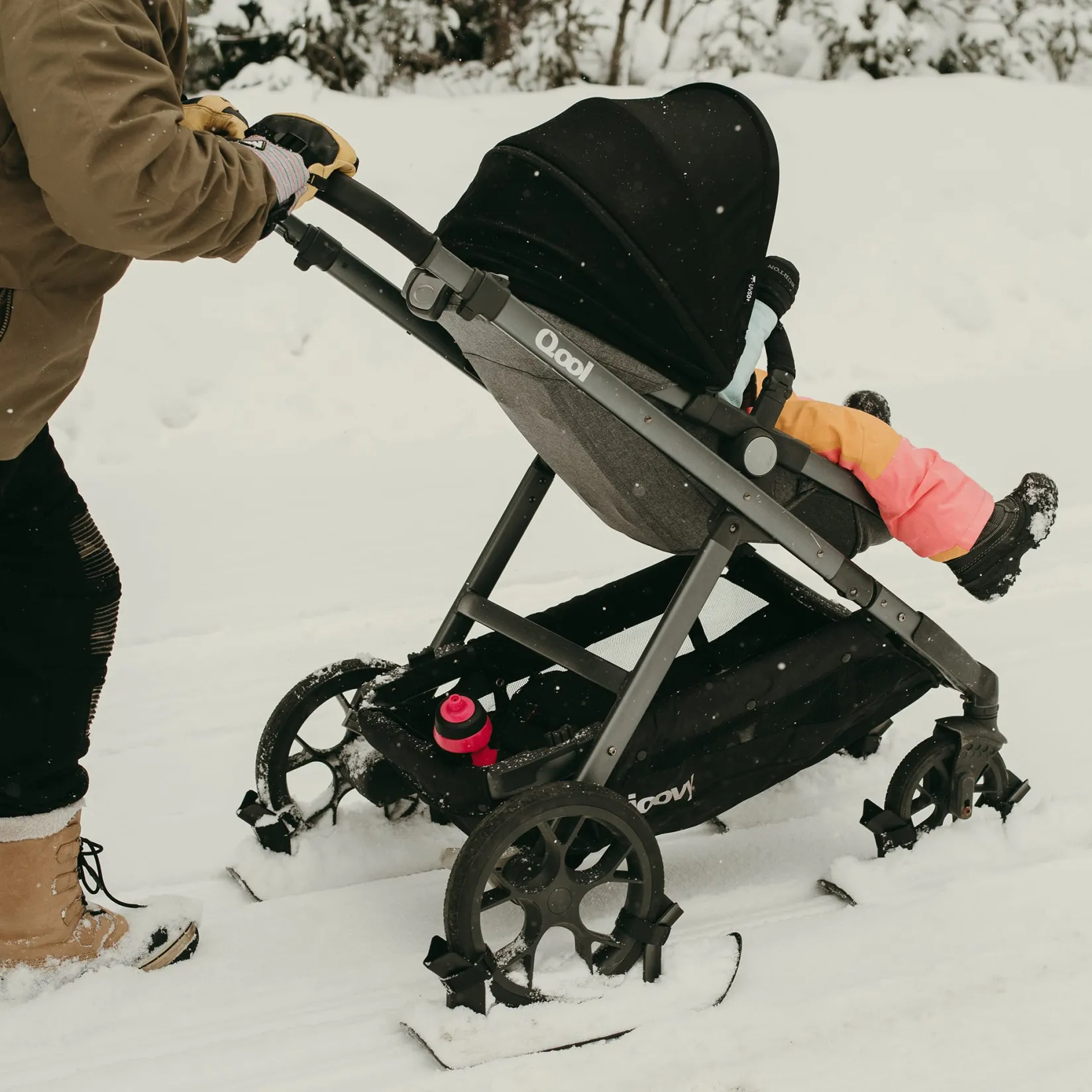 Stroller Skis - 4 Wheels Set Kids Winter Activities|Strollers & Trailers
