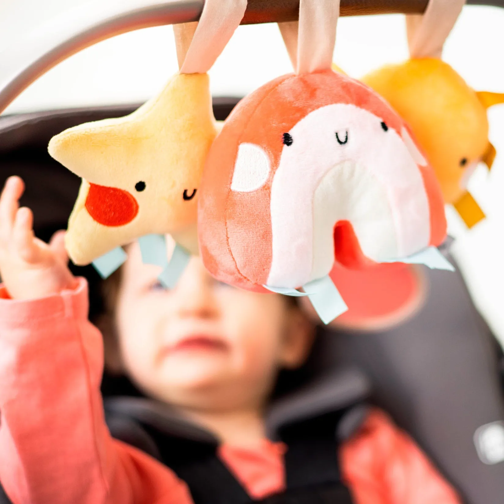 Stroller & Car Seat Toys|Developmental Toys>Pearhead Stroller Toy Set of 3 - Star, Sun, Rainbow