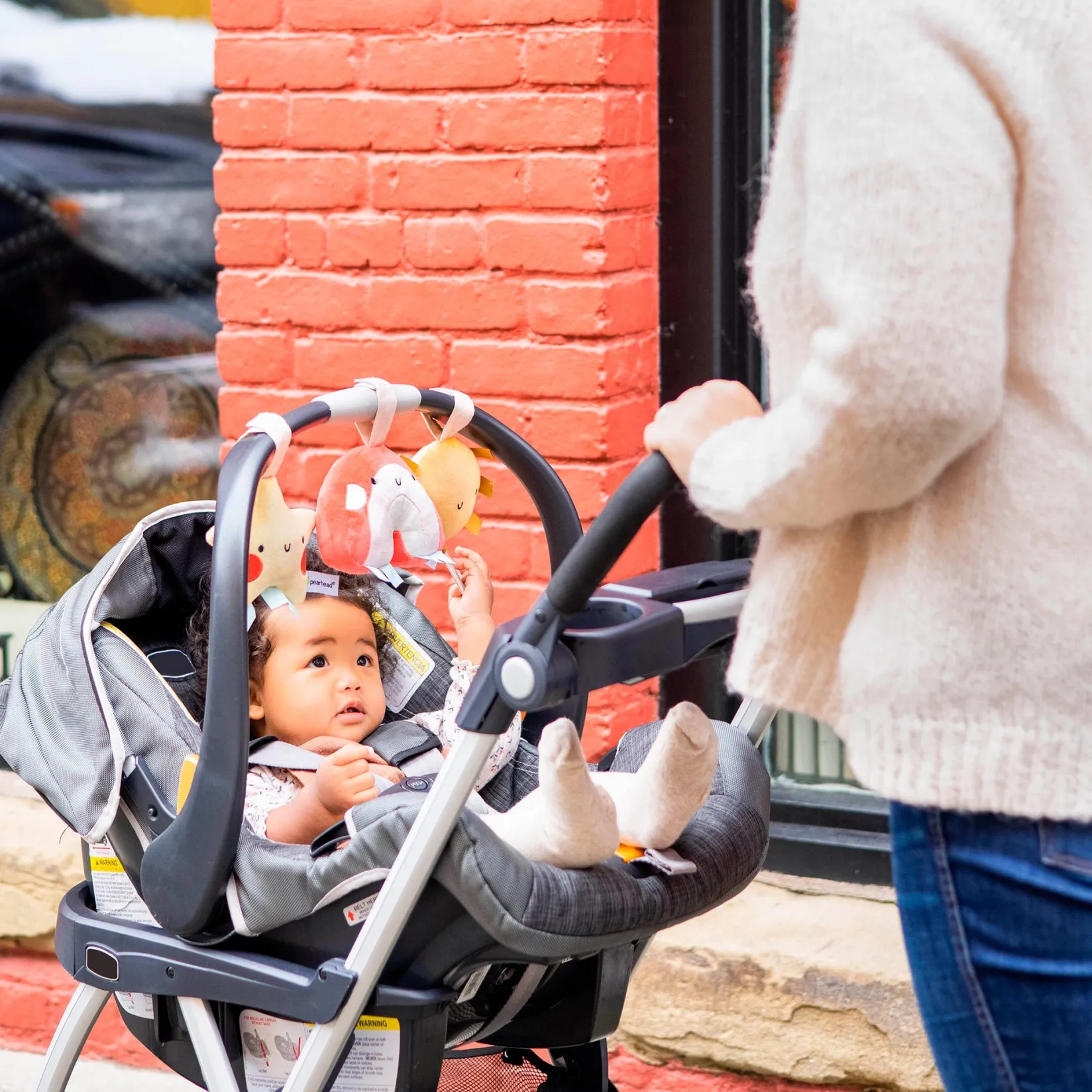 Stroller & Car Seat Toys|Developmental Toys>Pearhead Stroller Toy Set of 3 - Star, Sun, Rainbow