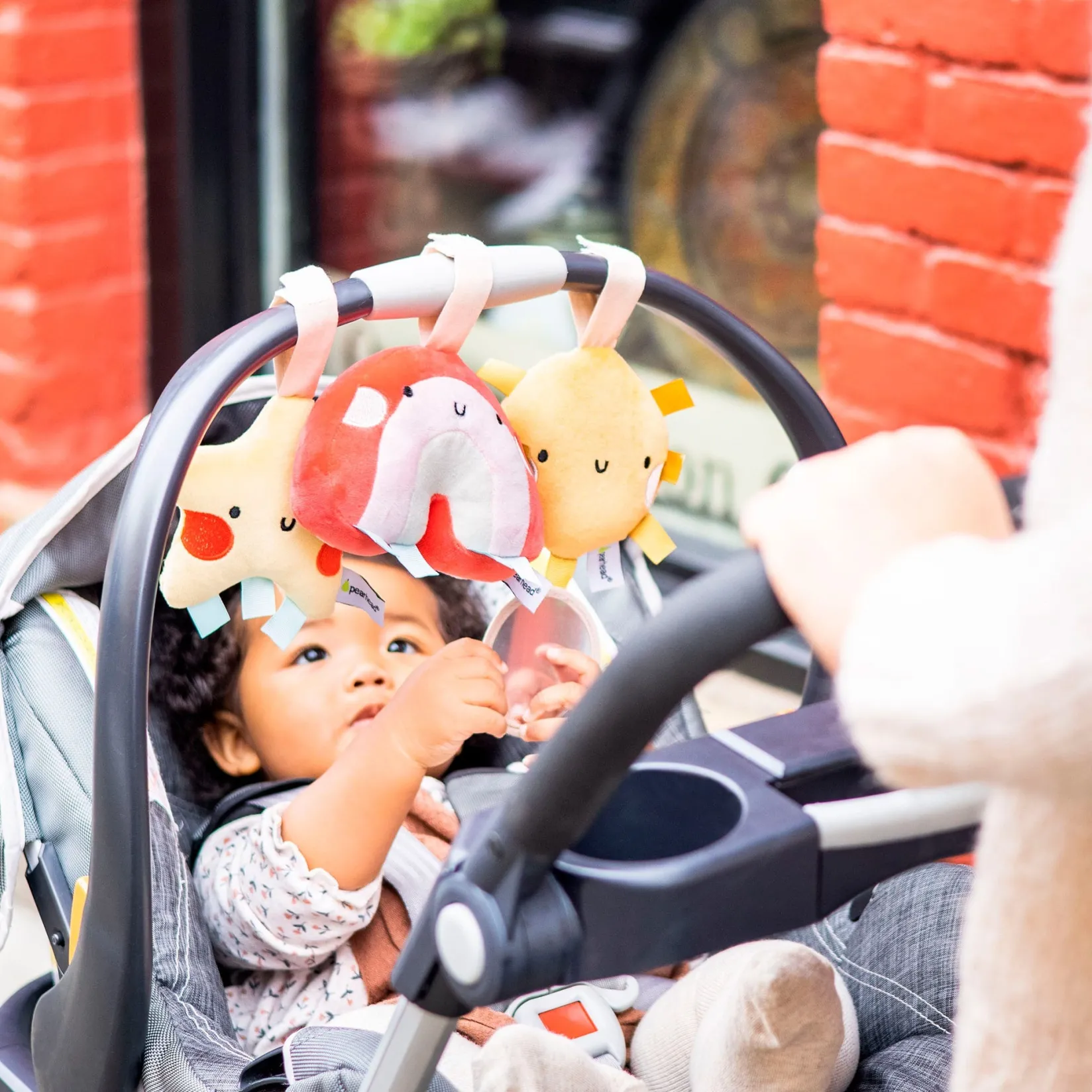 Stroller & Car Seat Toys|Developmental Toys>Pearhead Stroller Toy Set of 3 - Star, Sun, Rainbow