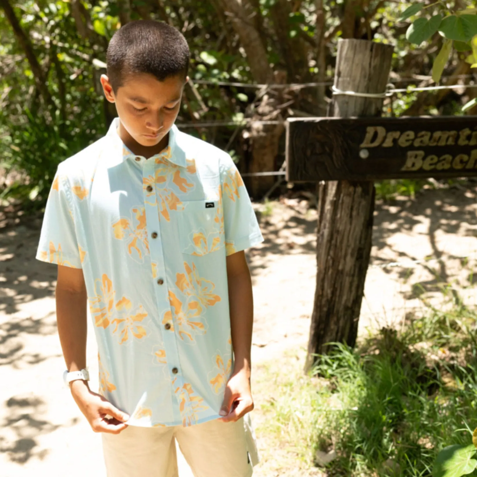 Tops>Billabong Sundays Shirt 4-7 Blue