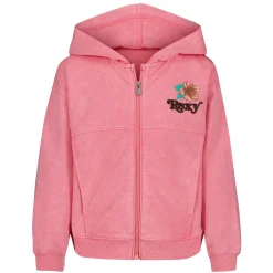 Fleeces And Sweatshirts|Tops>Roxy Sunset Washed Zip Hoodie 7-16 Coral